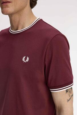 CAMISETA TWIN TIPPED M1588 07B REDDISH BROWN / SNOW WHITE /