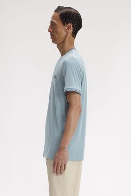 CAMISETA TWIN TIPPED M1588 98A STOCKPORT BLUE / OXBLOOD /