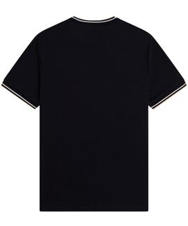 CAMISETA TWIN TIPPED M1588 P69 BLACK / RAW / DARK CARAMEL