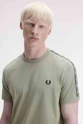 CAMISETA CONTRAST TAPE RINGER SEAGRASS /  NAVY