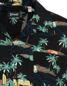 CAMISA MANGA CORTA HAWAIANA LIGERA SHCAPRI BLACK CABANA