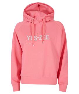 SUDADERA DE MUJER CON CAPUCHA Y LOGO STRASS COLOR