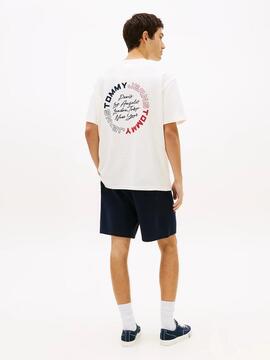 CAMISETA SIGNATURE CIRCLE RELAXED FIT LOGO DORSAL ANCIENT WH