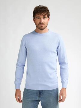 JERSEY DE PUNTO CUELLO REDONDO REGULAR FIT SKY