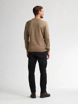 JERSEY DE PUNTO CUELLO REDONDO REGULAR FIT LIGHT TAN