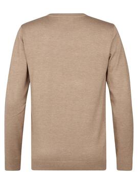 JERSEY DE PUNTO CUELLO REDONDO REGULAR FIT LIGHT TAN