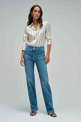 PANTALÓN VAQUERO SECRET STRAIGHT PUSH IN CON BOLSOS PLASTRÓN