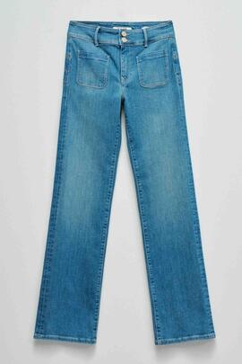 PANTALÓN VAQUERO SECRET STRAIGHT PUSH IN CON BOLSOS PLASTRÓN