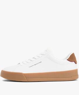 ZAPATILLAS DE TENIS CON LOGO EN PIEL ECRU / REGATTA RED