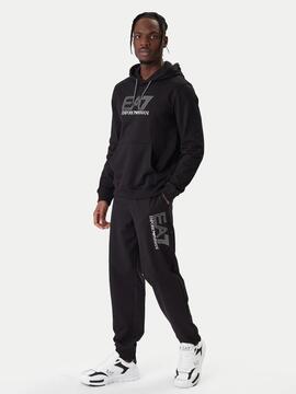 SUDADERA CON CAPUCHA EA7 VISIBILITY BLACK
