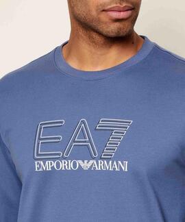 SUDADERA EA7 CON LOGOTIPO VISIBILITY BLUE HORIZON