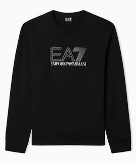 SUDADERA EA7 CON LOGOTIPO VISIBILITY BLACK