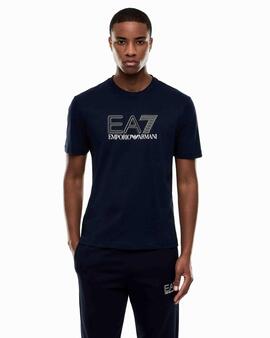 CAMISETA CUELLO REDONDO EA7 VISIBILITY ARMANI BLUE