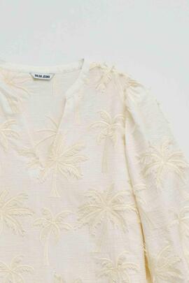BLUSA DE ALGODÓN CON TEJIDO TEXTURIZADO 3D COLOR C