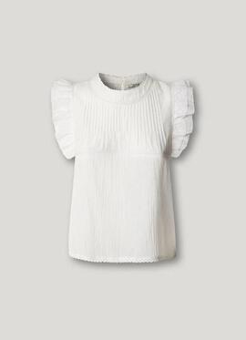 BLUSA CON DETALLES PLISADOS DAKOTA SHIRT 800 WHITE