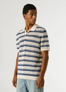 POLO DE PUNTO EN RAYAS FLORIAN STRIPES 576 WASHED NAVY BLUE