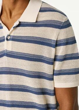 POLO DE PUNTO EN RAYAS FLORIAN STRIPES 576 WASHED NAVY BLUE