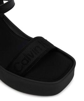 SANDALIAS DE CUÑA CON PLATAFORMA Y LOGO TRIPLE BLA