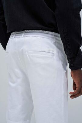 PANTALÓN CORTO S-ACTIV REGULAR FIT CON CORDÓN COLOR BLANCO