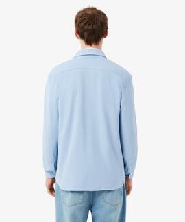 CAMISA DE PIQUÉ SLIM FIT AZUL CLARO