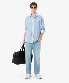 CAMISA DE PIQUÉ SLIM FIT AZUL CLARO