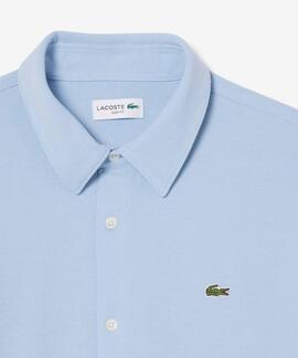 CAMISA DE PIQUÉ SLIM FIT AZUL CLARO