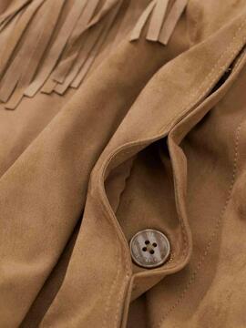 CHAQUETA CORTA DE FLECOS IBBY EFECTO ANTE COLOR WET SAND BEI