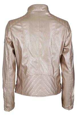 CHAQUETA DE MUJER EN PIEL SINTÉTICA DORADA