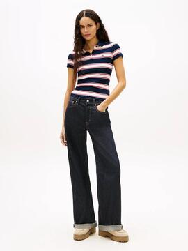 POLO ACANALADO SLIM FIT DE RAYAS DARK NIGHT NAVY / MULTI STR