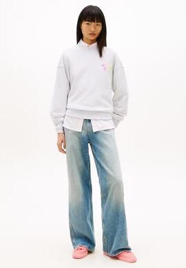 SUDADERA COLOR BUBBLE BOXY FIT ICE GREY HEATHER