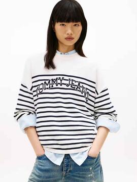 JERSEY RELAXED FIT ESTILO UNIVERSITARIO RAYAS BICO