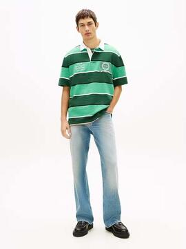POLO RUGBY DE RAYAS RELAXED FIT CON BORDADO SHADOW PINE STRI