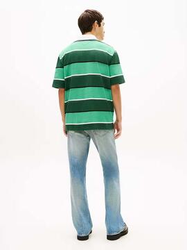 POLO RUGBY DE RAYAS RELAXED FIT CON BORDADO SHADOW PINE STRI