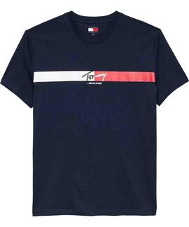 CAMISETA DE PUNTO CON LOGO DE FIRMA DARK NIGHT NAV