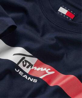 CAMISETA DE PUNTO CON LOGO DE FIRMA DARK NIGHT NAV