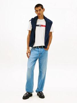 CAMISETA DE PUNTO CON LOGO DE FIRMA ECRU