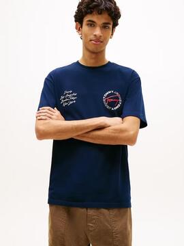 CAMISETA SIGNATURE RELAXED FIT CON LOGO TRASERO DARK NIGHT N
