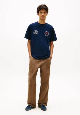 CAMISETA SIGNATURE RELAXED FIT CON LOGO TRASERO DARK NIGHT N