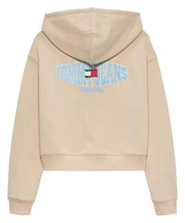 SUDADERA CON CAPUCHA RELAXED FIT CON BANDERA ONDULADA WHITE