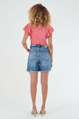 PANTALÓN VAQUERO CORTO CON LYOCELL MID WASH STONE