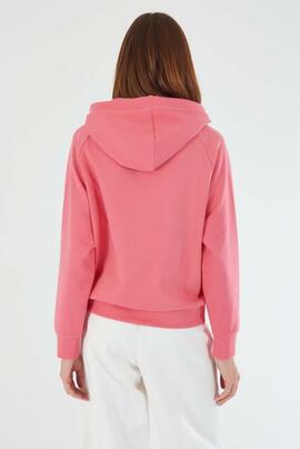 SUDADERA DE MUJER CON CAPUCHA Y LOGO STRASS COLOR