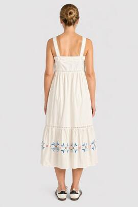 VESTIDO MIMI DRESS CON BORDADO FLORAL COLOR