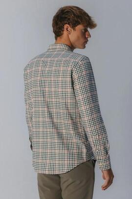CAMISA CASUAL FRANELA PEINADA CUADRO MULTICOLOR
