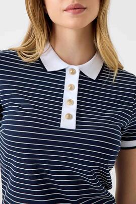 POLO NK ALPHONSINE STRIPED BLACKENED AND PURE