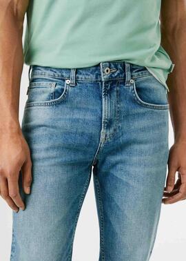 PANTALÓN VAQUERO STRAIGHT JEANS CASH 2AA DENIM AZUL