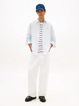 CAMISA DE MEZCLA DE LINO REGULAR FIT BLUE TWILIGHT