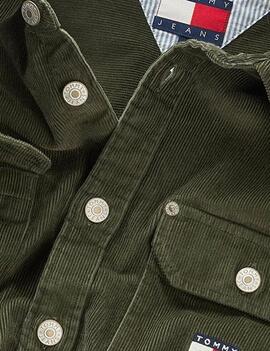 CAMISA DE PANA RELAXED FIT COLOR VERDE