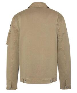 CHAQUETA DALLIN TAUPE REGULAR FIT CON PARCHES MILITARES