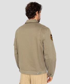 CHAQUETA DALLIN TAUPE REGULAR FIT CON PARCHES MILITARES