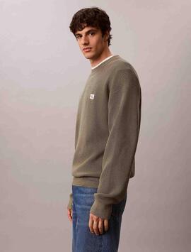 JERSEY EN PUNTO GOFRADO DE ALGODÓN RELAXED FIT DUS